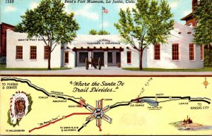 Colorado La Junta Bent's Fort Museum With Map 1947