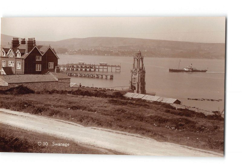 Swanage Dorset England Vintage RPPC Real Photo General View