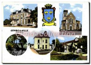 Postcard Modern Combs la Ville (S & M) The city hall the church edges of the ...