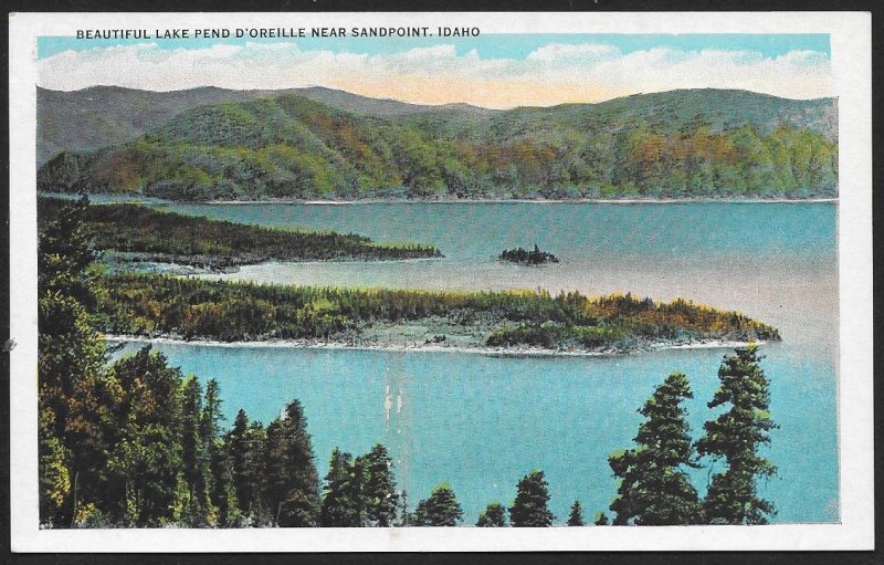 Lake Pend D'Oreille Sandpoint Idaho Unused c1920s