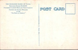 Postcard BANK SCENE Tulsa Oklahoma OK AO8010