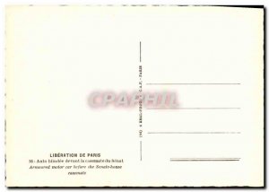 Postcard Modern Army Liberation of Paris Auto armored front of the bunker of ...