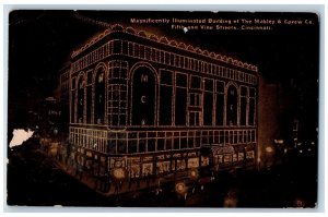 Cincinnati Ohio OH Postcard Magnificently Illuminated Building Mabley Carew 1910