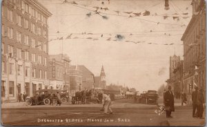 Canada Decorated Streets Moose Jaw Saskatoon Saskatchewan Vintage RPPC C208