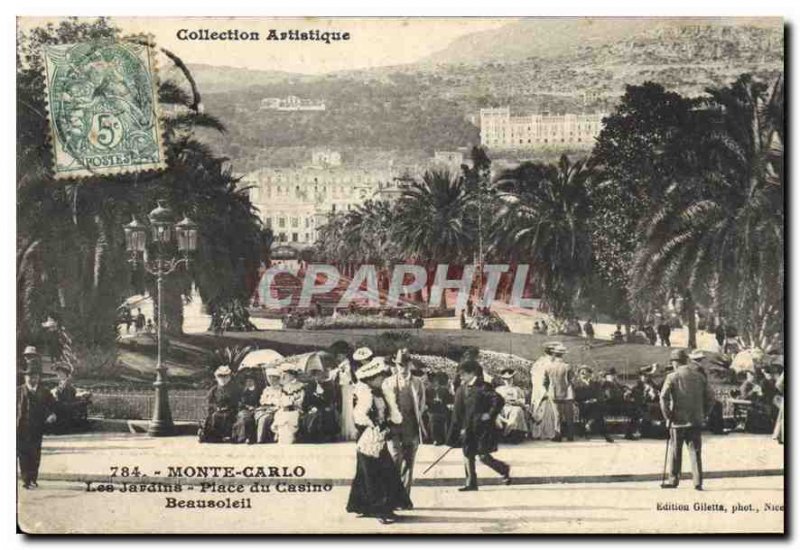 Old Postcard Collection Artistic Monte Carlo Casino Gardens Place Beausoleil