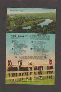 Thoroughbred Horse Postcard Old Kaintuck Kentucky River