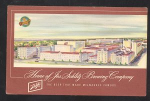 MILWAUKEE WISCONSIN SCHLITZ BREWING COMPANY BEER ADVERTISING POSTCARD