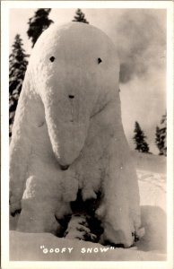 Real Photo Postcard Goofy Snow
