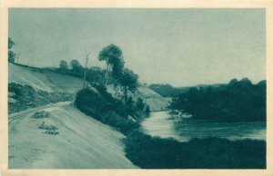 Congo Brazzaville along Djoue river scenic postcard 