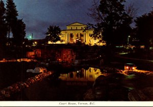 Canada British Columbia Vernon Court House At Night