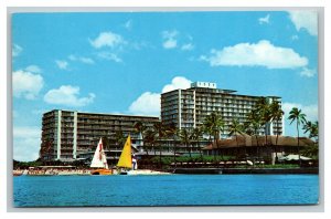 Vintage 1960's Advertising Postcard Reef Hotel Diamond Head Waikiki Hawaii