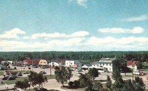Vintage Postcard Dockside Shopping Area Entrance Landmark Mackinaw City Michigan
