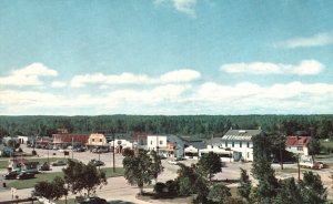 Vintage Postcard Dockside Shopping Area Entrance Landmark Mackinaw City Michigan