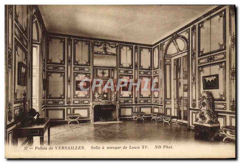 Postcard Old Palace of Versailles Dining Room of Louis XV