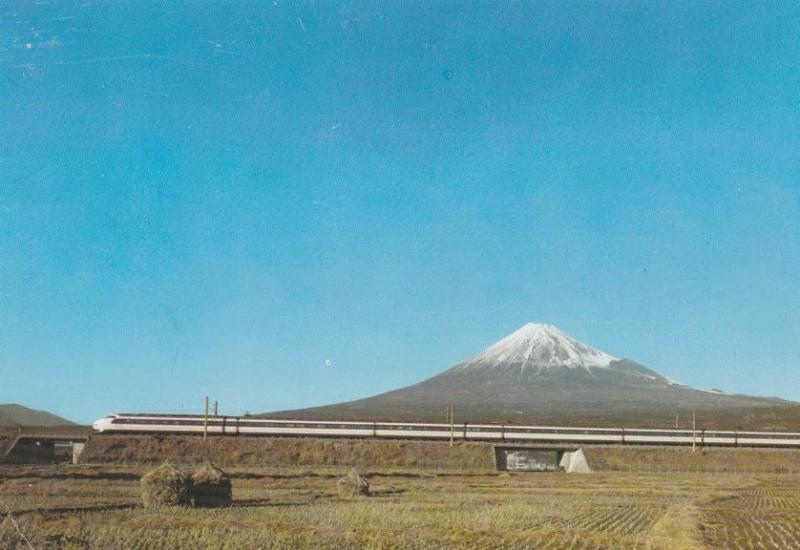 Mount Fuji, Japan - Super Express Train Railroad