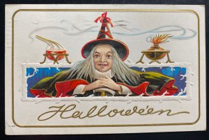 1914 Calgary Canada Picture Postcard Cover Halloween Witch Greetings