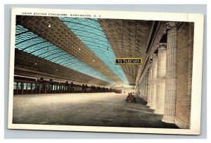 Vintage 1920's Postcard Union Train Station Concourse Washington DC