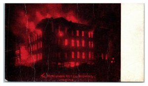 1912 Mondamin Hotel Fire, Sioux City, IA Postcard *6C3