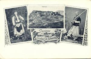 albania, SHKODRA SHKODER SCUTARI, Multiview, Fortress, Costumes (1899) Postcard