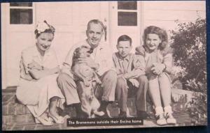 The Brenemans Outside Their Home Encino CA Breakfast In Hollywood Postcard 1945 
