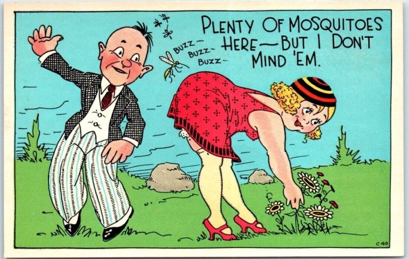 Plenty Of Mosquitoes Here ~ But I Don't Mind 'Em - Humour Comic Art Print