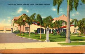 Florida Fort Myers Town Club Tourist Meeting Place 1941