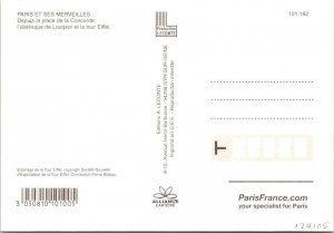 2~4X6 Postcards Paris, France  EIFFEL TOWER Day & Night~Lightening LUXOR OBELISK