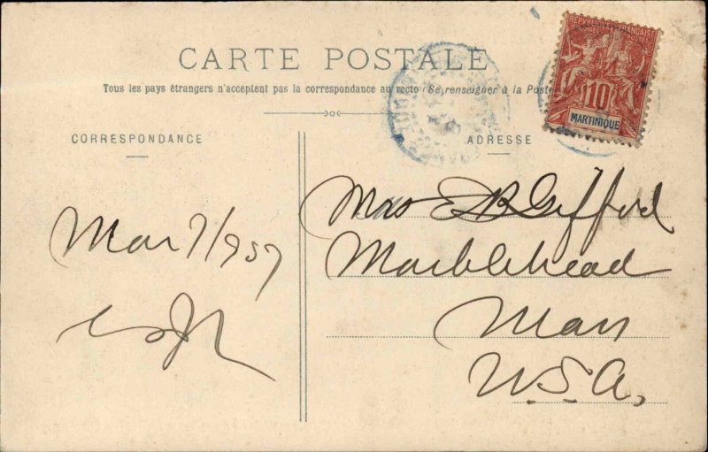 Martinique Fort-de-France Le Marche Market c1910 Vintage Postcard