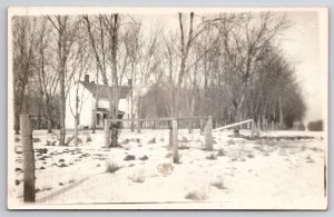 Ashton IL Homestead House Snow Scene Nelson Schmidt Lauren IA Postcard A27