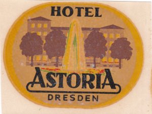 Germany Amsteg Dresden Hotel Astoria Vintage Luggage Label sk3755