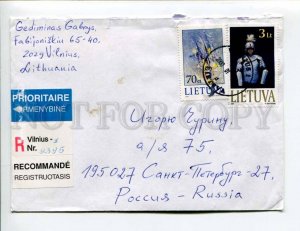 413195 Lithuania to RUSSIA 2000 year registered Vilnius real posted COVER