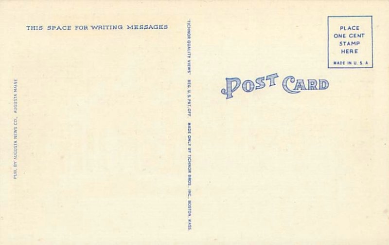 Augusta Maine YMCA Linen Postcard Unused