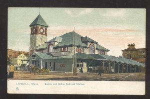 LOWELL MASSACHUSETTS BOSTON & MAINE RAILROAD DEPOT STATION VINTAGE POSTCARD