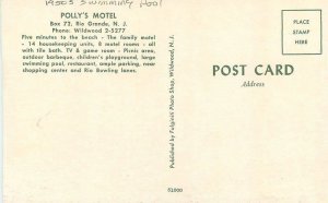 New Jersey Rio Grande Swimming Pool Poly's Motel Fulginiti Postcard 22-6989