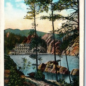c1910s Black Hills, SD Sylvan Lake Burlington Route Railway Train Hotel PC A243
