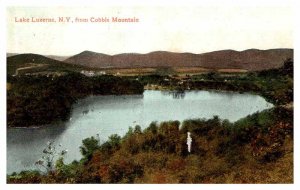 Postcard PANORAMIC SCENE Lake Luzerne New York NY AQ9094