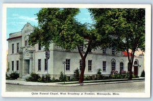 Minneapolis Minnesota Postcard Quist Funeral Chapel West Broadway c1920 Vintage