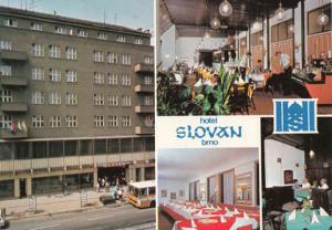 Hotel Slovan BRNO Interhotel Slovakia Postcard