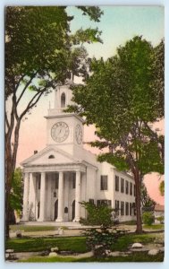 KENNEBUNKPORT, Maine ME ~ Handcolored CONGREGATIONAL CHURCH  1946 Postcard