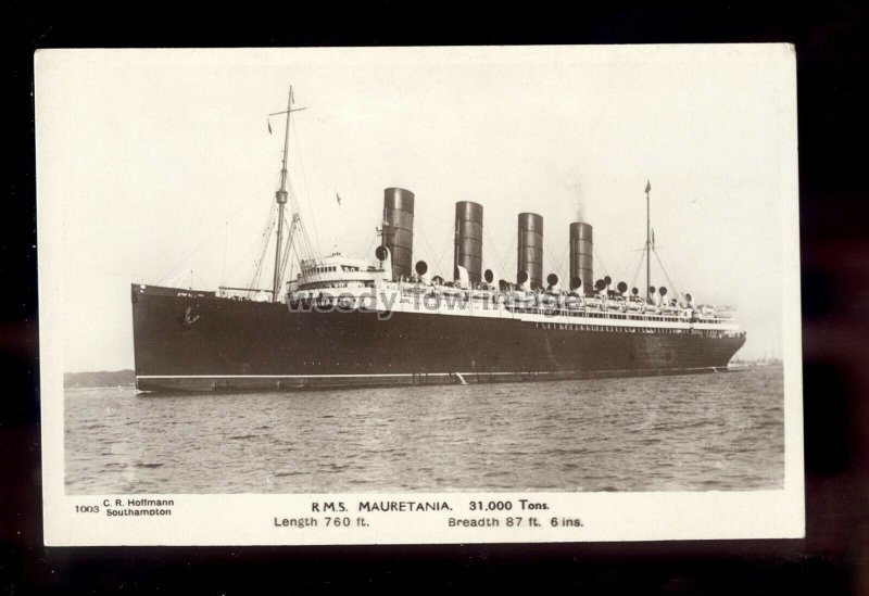 LS1691 - Cunard Liner - Mauretania - postcard by Hoffmann