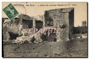 Old Postcard Les Baux Ruins of ancient houses of the fifteenth century