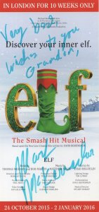 Mark McKerracher of Phantom Of The Opera in Elf Hand Signed Flyer