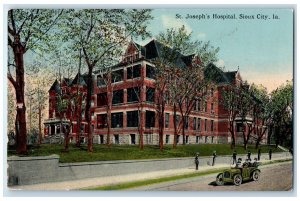 c1910's St. Joseph Hospital Exterior Sioux City Iowa IA Unposted Trees Postcard