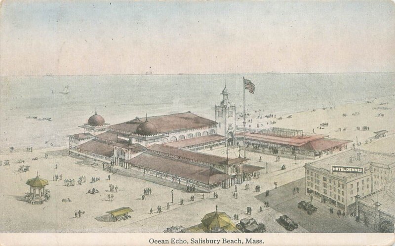 Ocean Echo Salisbury Beach  Massachusetts Postcard Used