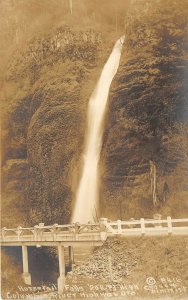 Columbia River Highway Oregon 1920s RPPC Real Photo Postcard Horsetail Falls