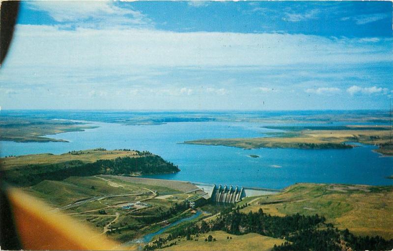 Angostura Dam Aerial View South Dakota SD Cheyenne River Postcard