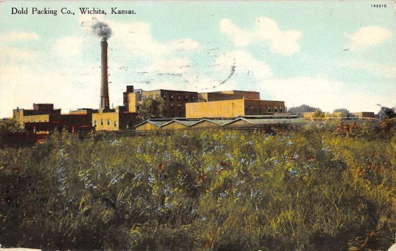 Wichita Kansas Dold Packing Co Street View Antique Postcard K57542
