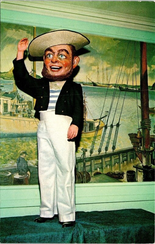 Navy Sailor Jolly Tar Standing Animated Figurine Halifax Nova Scotia Postcard 