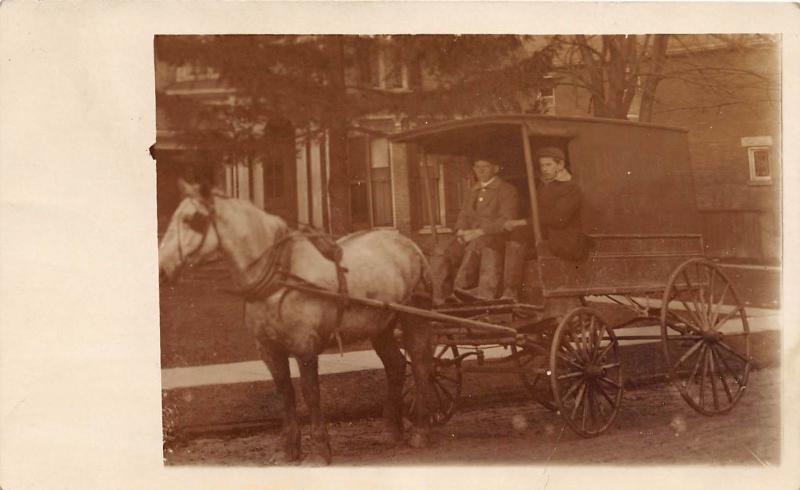E28/ Occupational Real Photo RPPC Postcard c1910 Horse Delivery Wagon 5