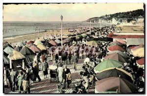 Postcard Modern Fleurie Deauville Beach The Beach Promenade and the Bar du So...